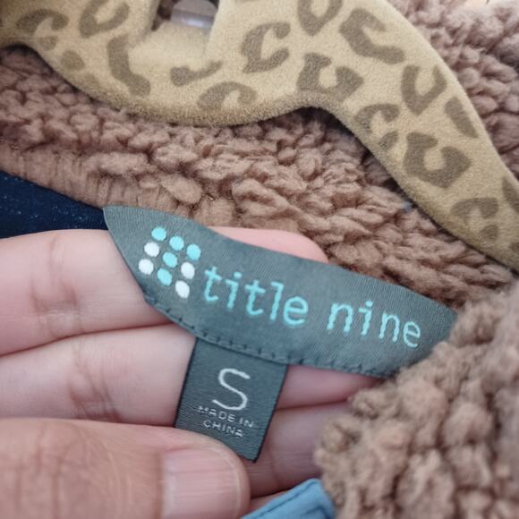 Title Nine Women Callitrix Fleece Pullover Jacket Blue Brown Long Sleeve S - Picture 3 of 7